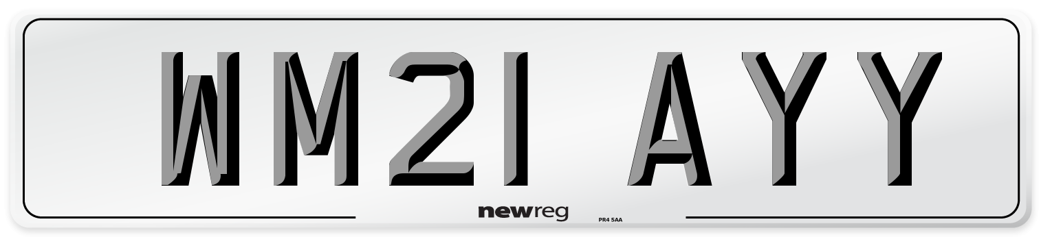 WM21 AYY Number Plate from New Reg